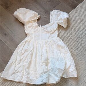 Alamour The Label White Puff Sleeve Dress